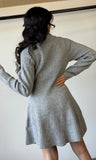 Ribbed Sweater Flared Mini Dress