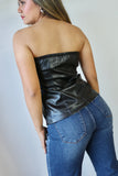 Faux Leather Corset Top