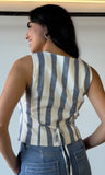 Linen Stripe Vest