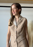Champagne Two Button Vest