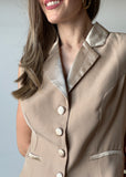 Champagne Two Button Vest