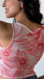 Sleeveless Asymmetrical Mesh Top