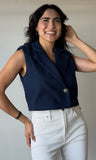 Lapel Collar Denim Vest