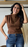 Brown Sleeveless Top