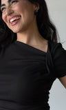 Ruched Neckline Knit Top