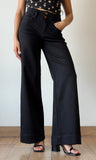 High Rise Ankle Wide Double Button Jeans