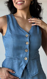 Button Denim Vest