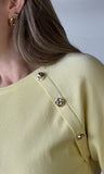 Gold Button Light Sweater