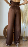 Brown Satin Pants