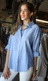 Oversized Button Down Stripe Shirt
