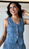 Button Denim Vest