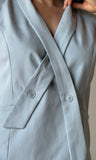 Oversized Asymmetric Tie Vest