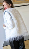 Faux Fur Denim Contras Vest