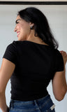 Ruched Neckline Knit Top