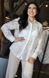 Embroided Button Blouse