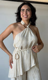 Halter Gold Detail Top