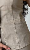Button Down Denim Vest Top