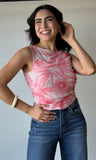 Sleeveless Asymmetrical Mesh Top