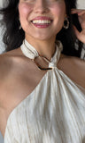Halter Gold Detail Top