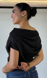 Draped One Shoulder Knit Tank
