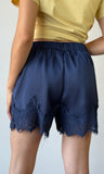 Satin Short With Lace Trim Detail