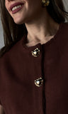 Dropped Shoulder Button Detail Sweater