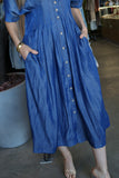 Indigo Button Down Dress