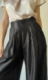 Pleated High-waisted Wide Pants