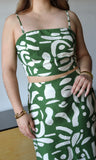 Green Print Top