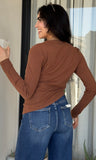 Side Cinch Button Sweater