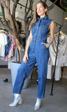 Denim Sleeveless Jumpsuit