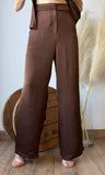 Brown Satin Pants