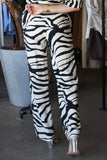 Satin Zebra Print Pants