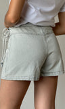 Acid Washed Stripe Wrap Mini Skort