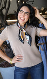 Short Slv Round Neck Soft Knit Top