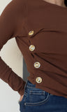 Side Cinch Button Sweater