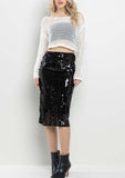 Black Sequin Skirt