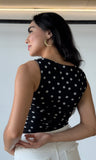 Polka Dot Sleeveless Mesh Top