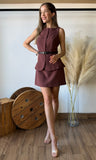 Brown Sleevless Dress
