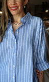 Oversized Button Down Stripe Shirt