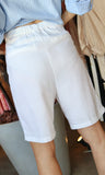 White Linen Bermuda Shorts