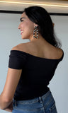 Off Shoulder Black Top