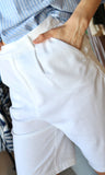White Linen Bermuda Shorts
