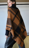 Oversized Plaid Sweater Poncho