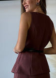 Brown Sleevless Dress