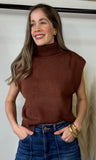 Turtle Neck Cropped Sweater Vest