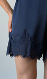 Satin Short With Lace Trim Detail