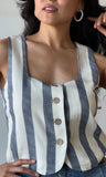 Linen Stripe Vest