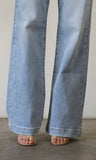 High Rise Double Button Wide Jeans