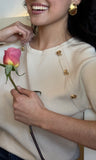 Gold Button Light Sweater
